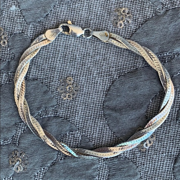 Vintage Silver 925 Braided Bracelet - Picture 1 of 5